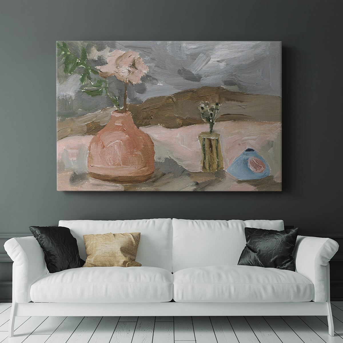 Vase of Pink Flowers I - Canvas Art Print