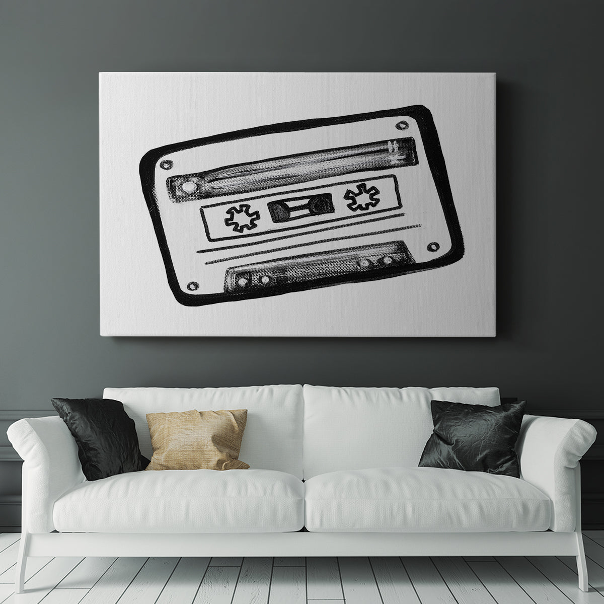 Cassette Sketch - Canvas Art Print