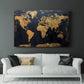Gold and Navy Map V - Canvas Art Print