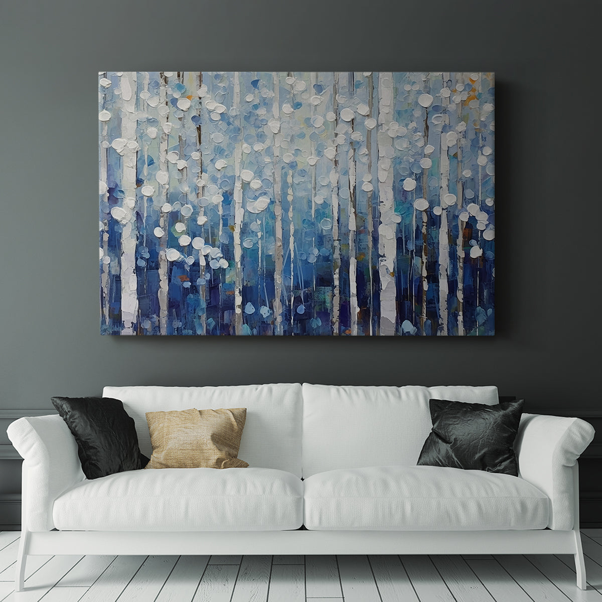 Blue Abstract Forest XXXVIII - Canvas Art Print