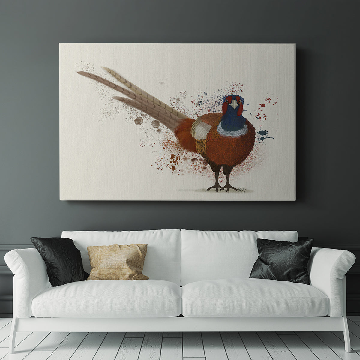 Pheasant Splash 7 - Canvas Art Print
