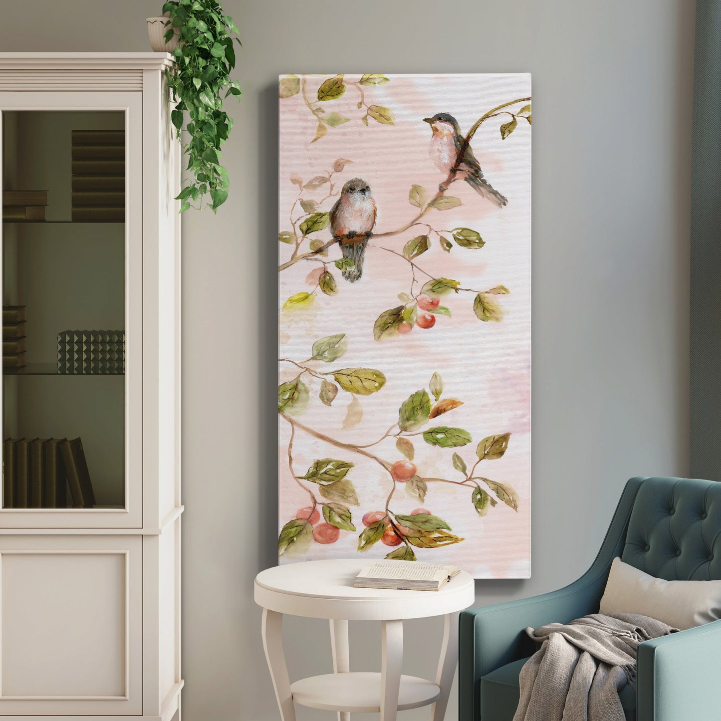 Blushing Birds I - Premium Gallery Wrapped Canvas - Ready to Hang