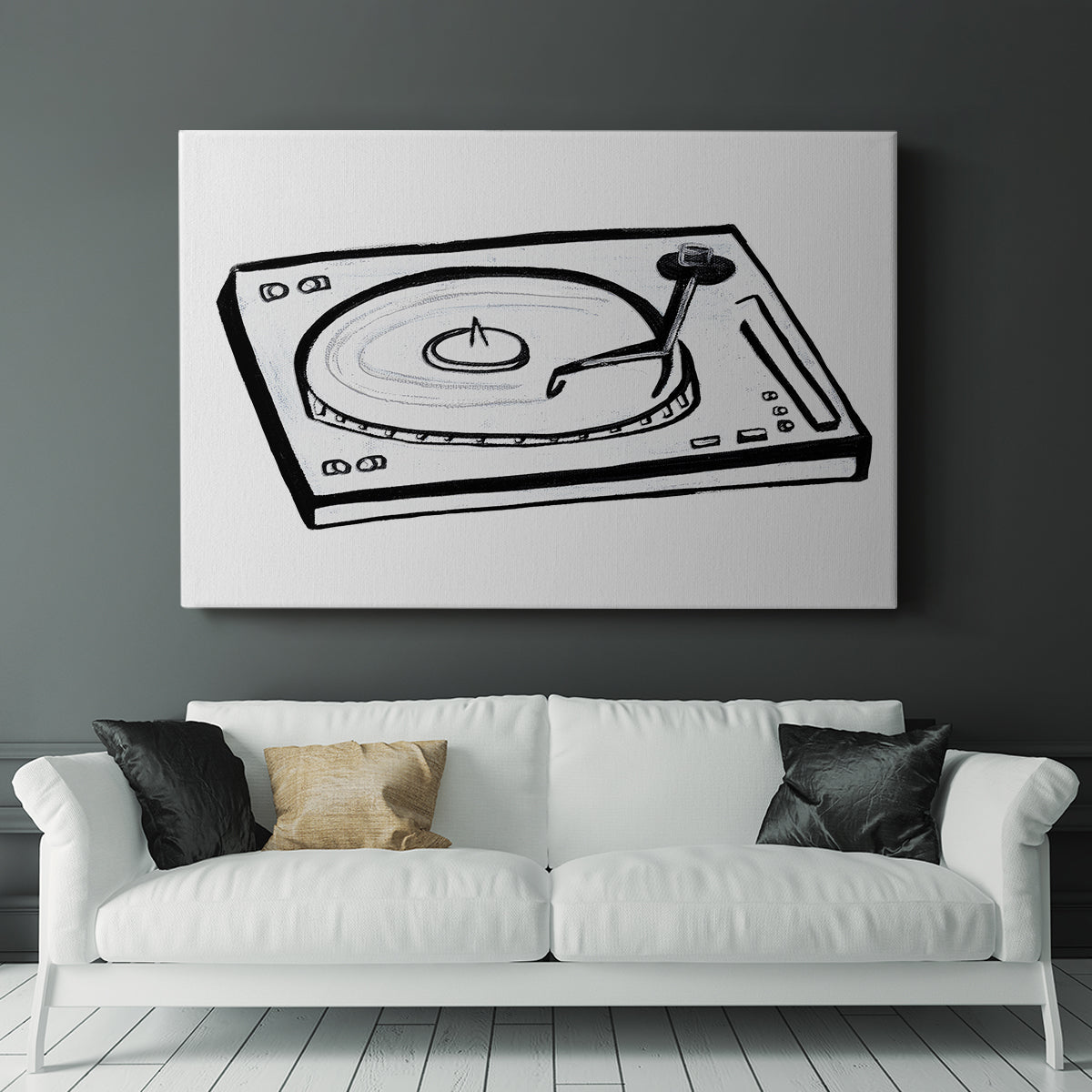 Vinyl Sketch - Canvas Art Print