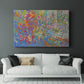 Vibrant display of colors depicting a lush garden blooming with flowers in an abstract style reflecting serenity and joy