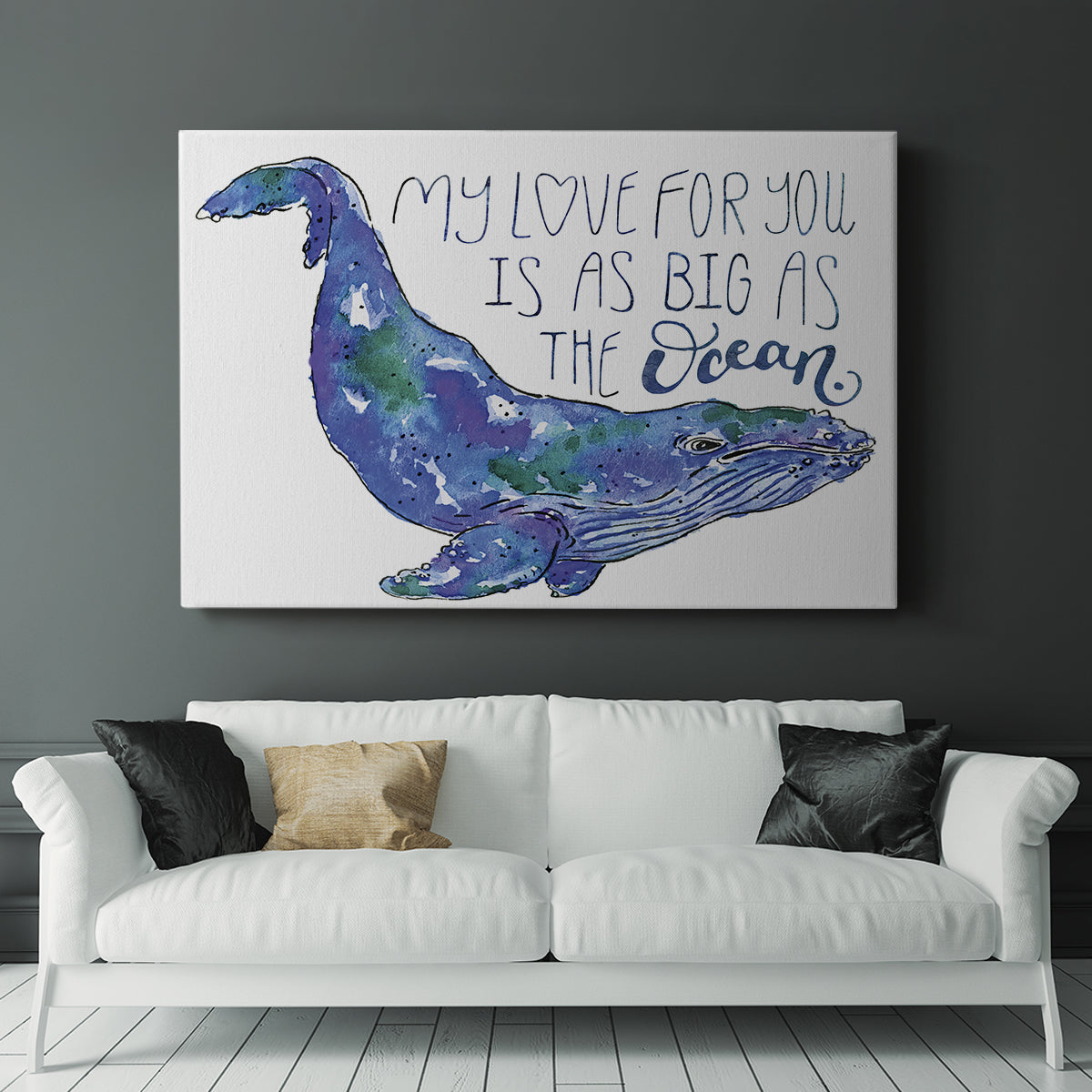 Whale Love II - Canvas Art Print