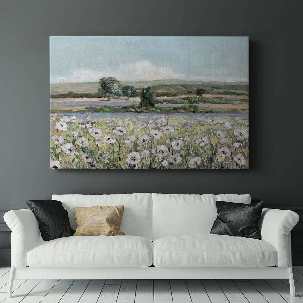 Vintage Poppy Valley - Canvas Art Print