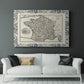 Bordered Map of France - Canvas Art Print