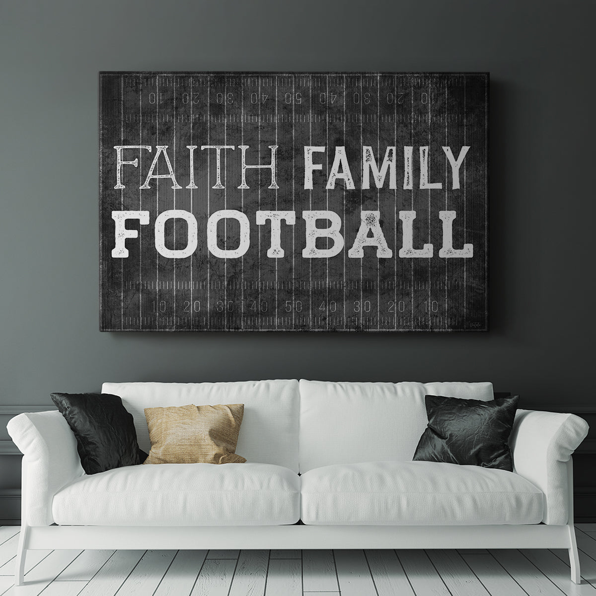 Faith Family Football - Canvas Art Print