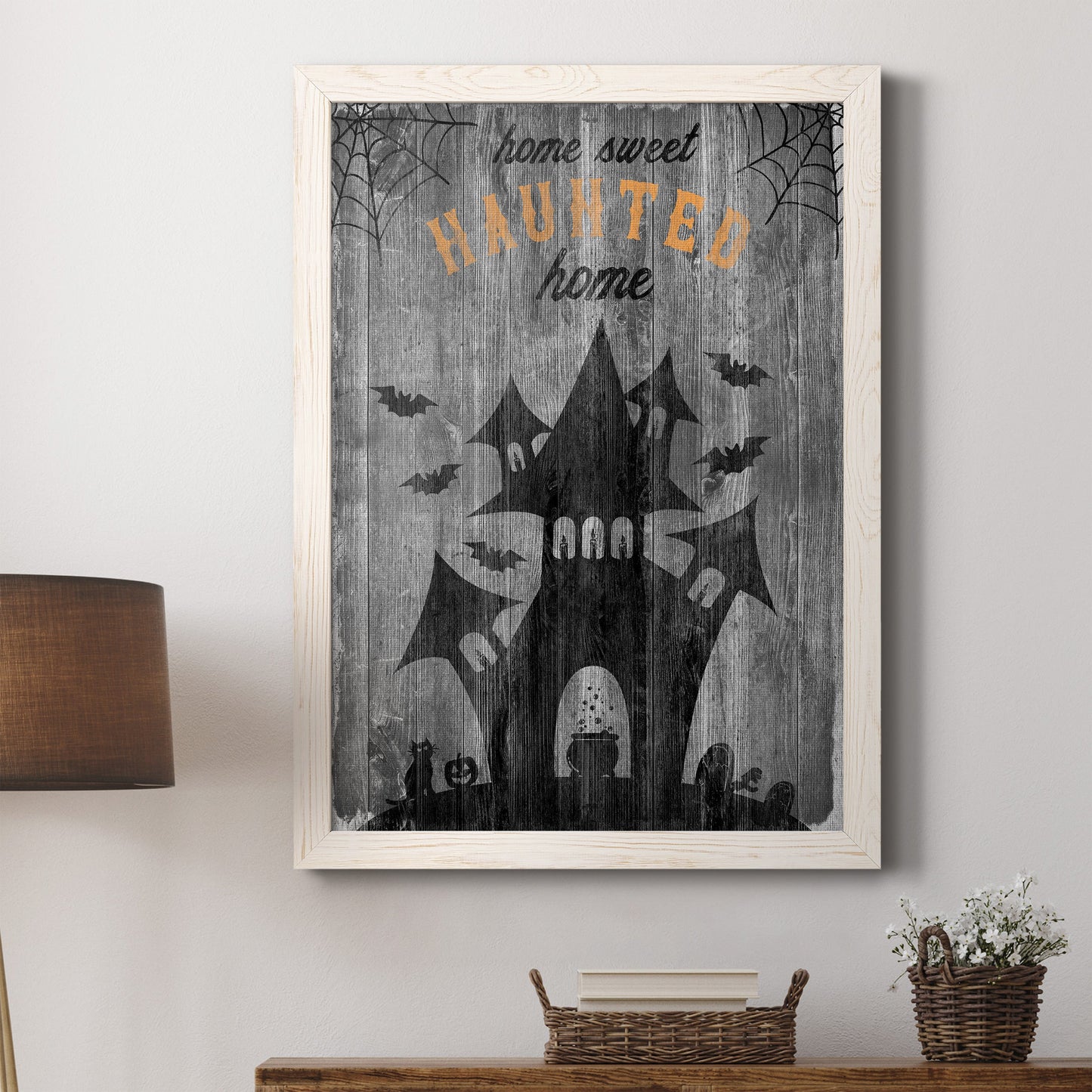 Haunted House - Premium Canvas Framed in Barnwood - Ready to Hang