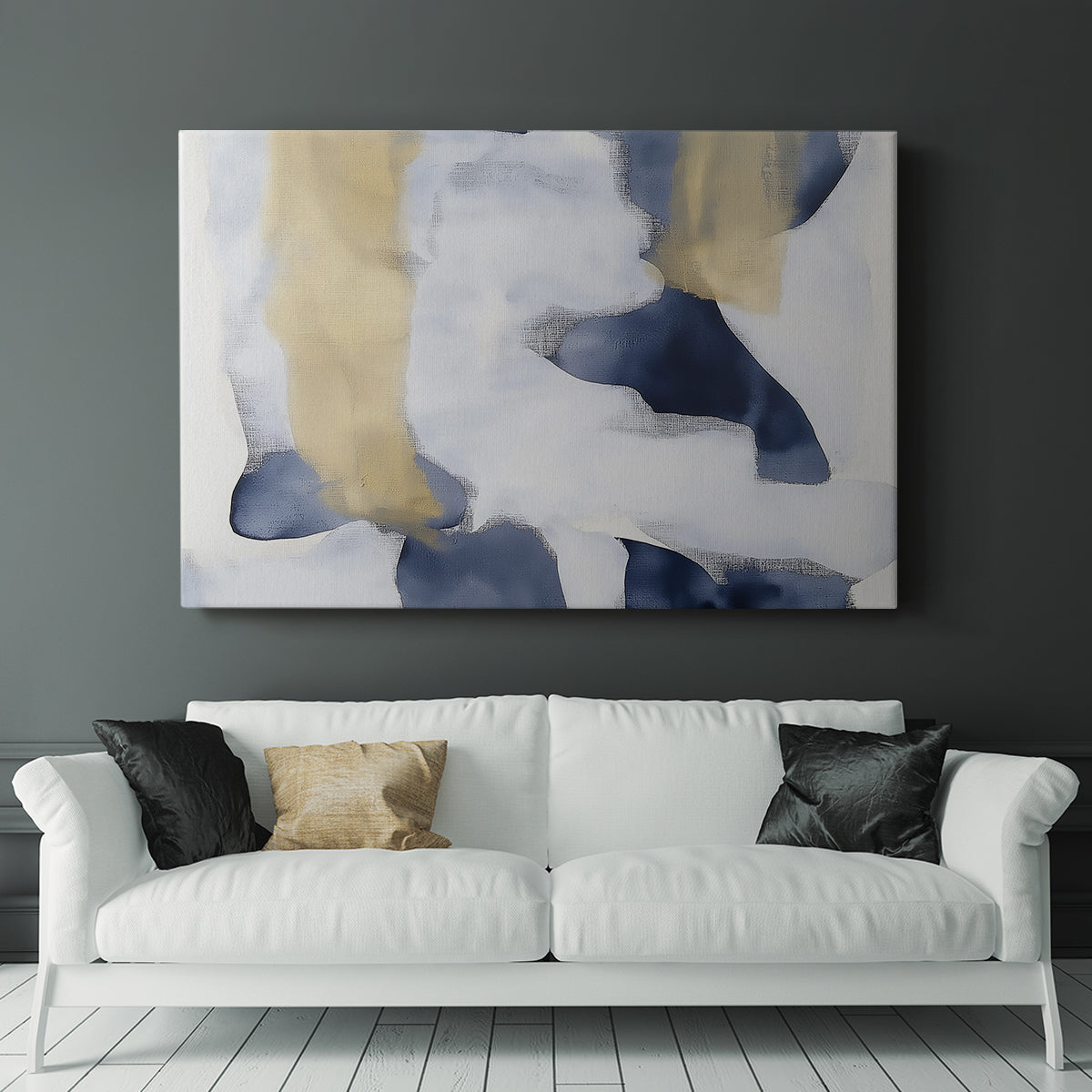 Blue and Gold Abstract CLII - Canvas Art Print