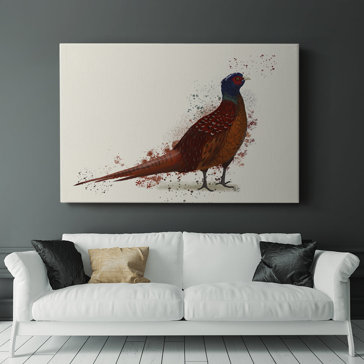Pheasant Splash 4 - Canvas Art Print