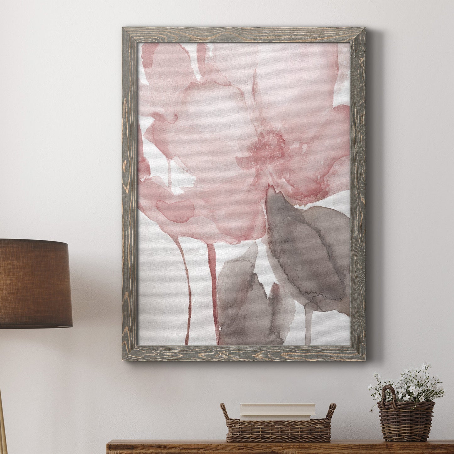 Blush Bloom II - Premium Canvas Framed in Barnwood - Ready to Hang