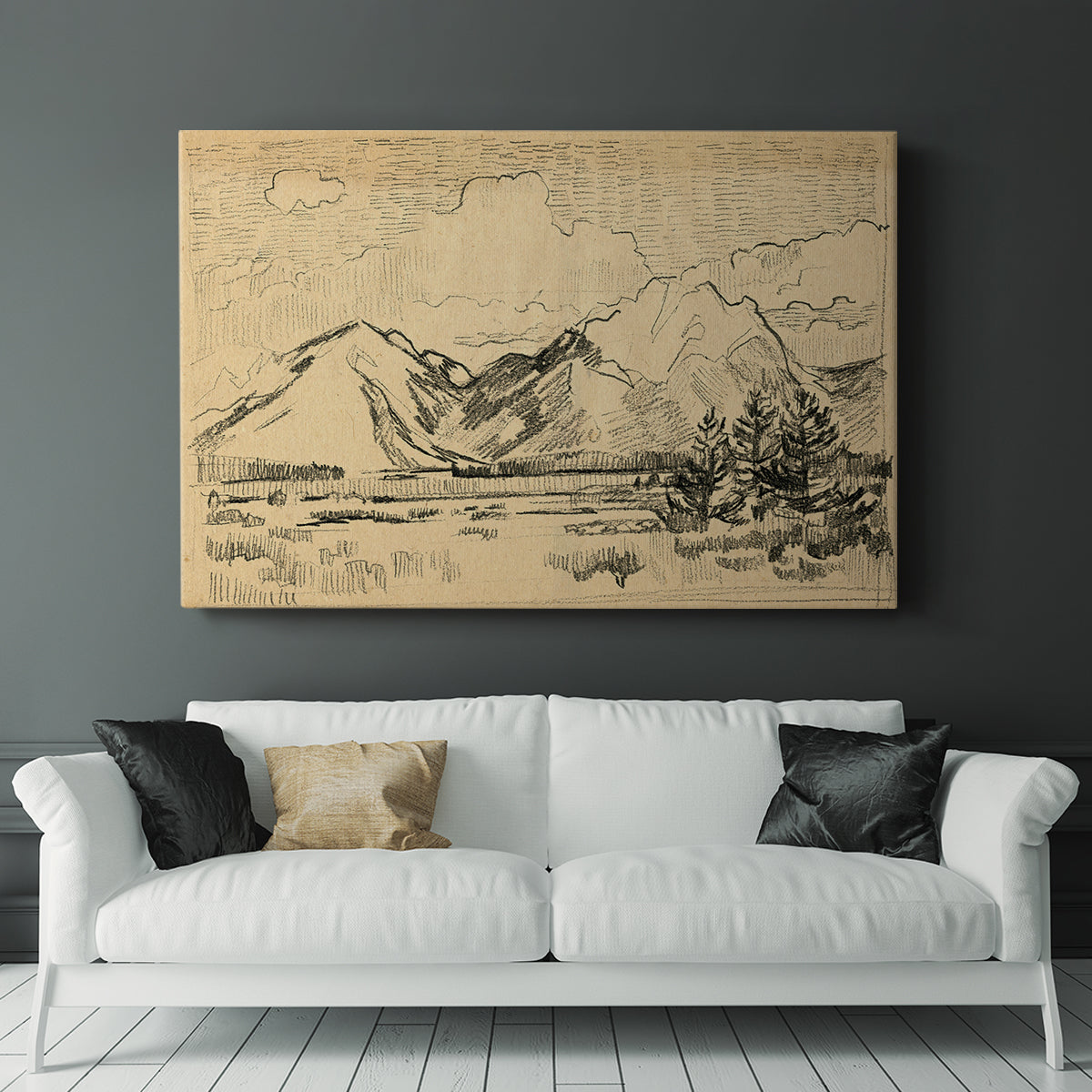 Hatched Horizon II - Canvas Art Print