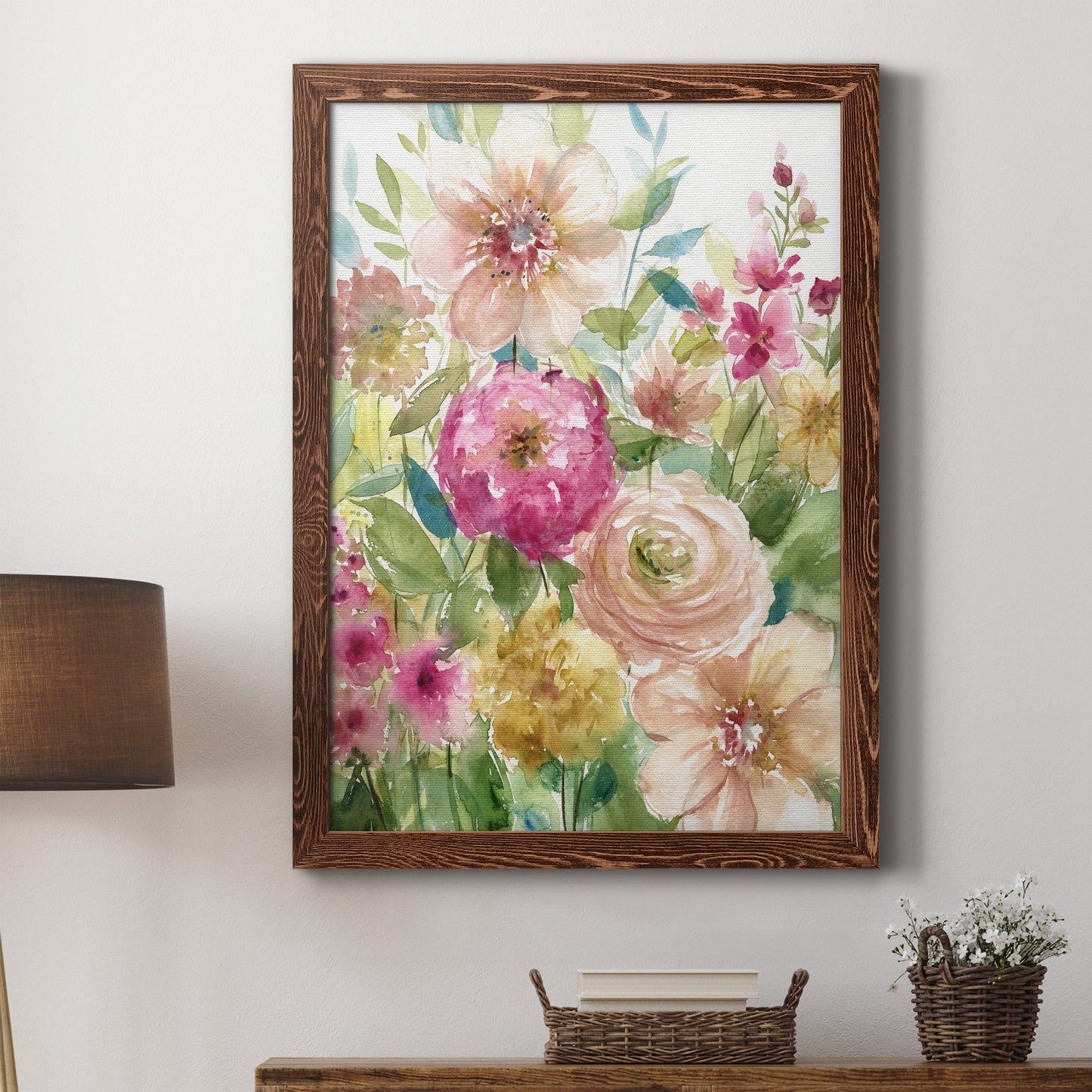 Jardin de Fleurs - Premium Canvas Framed in Barnwood - Ready to Hang