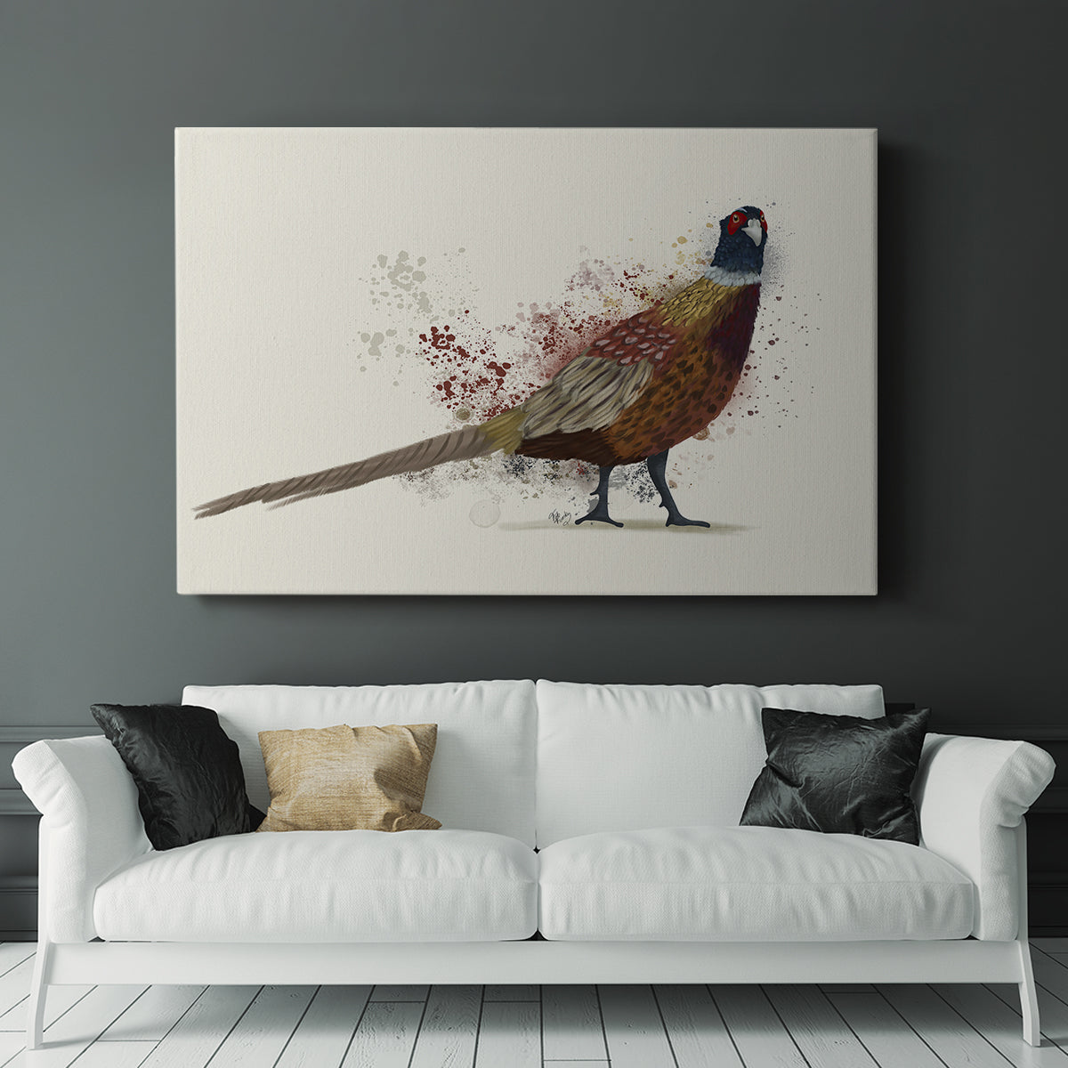 Pheasant Splash 2 - Canvas Art Print