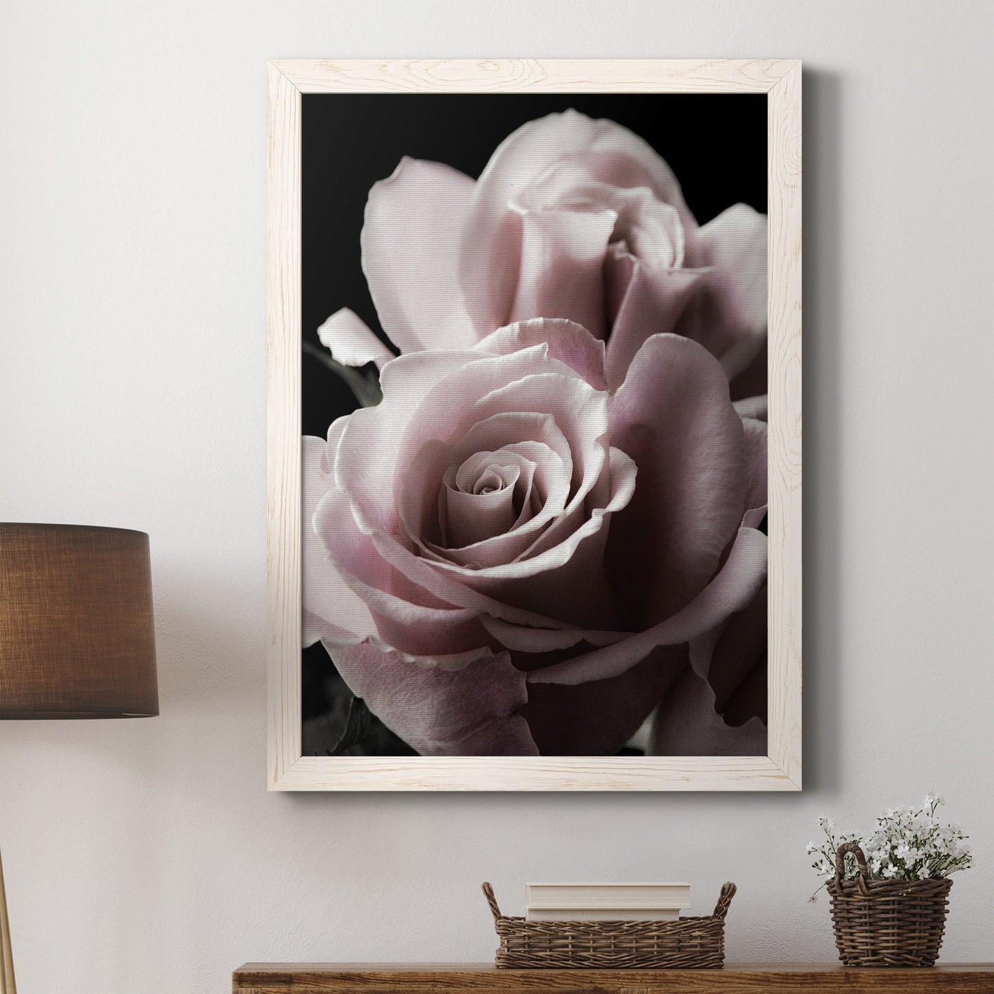 Rose Noir II - Premium Canvas Framed in Barnwood - Ready to Hang