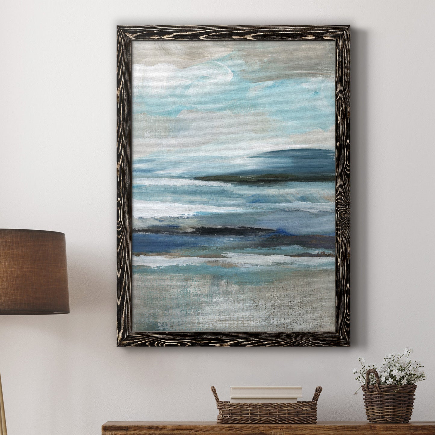 Distant Drama II - Barnwood Framed Canvas Print