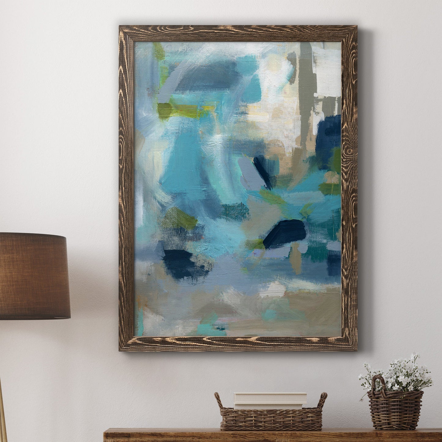 Circle the Beachfront - Barnwood Framed Canvas Print