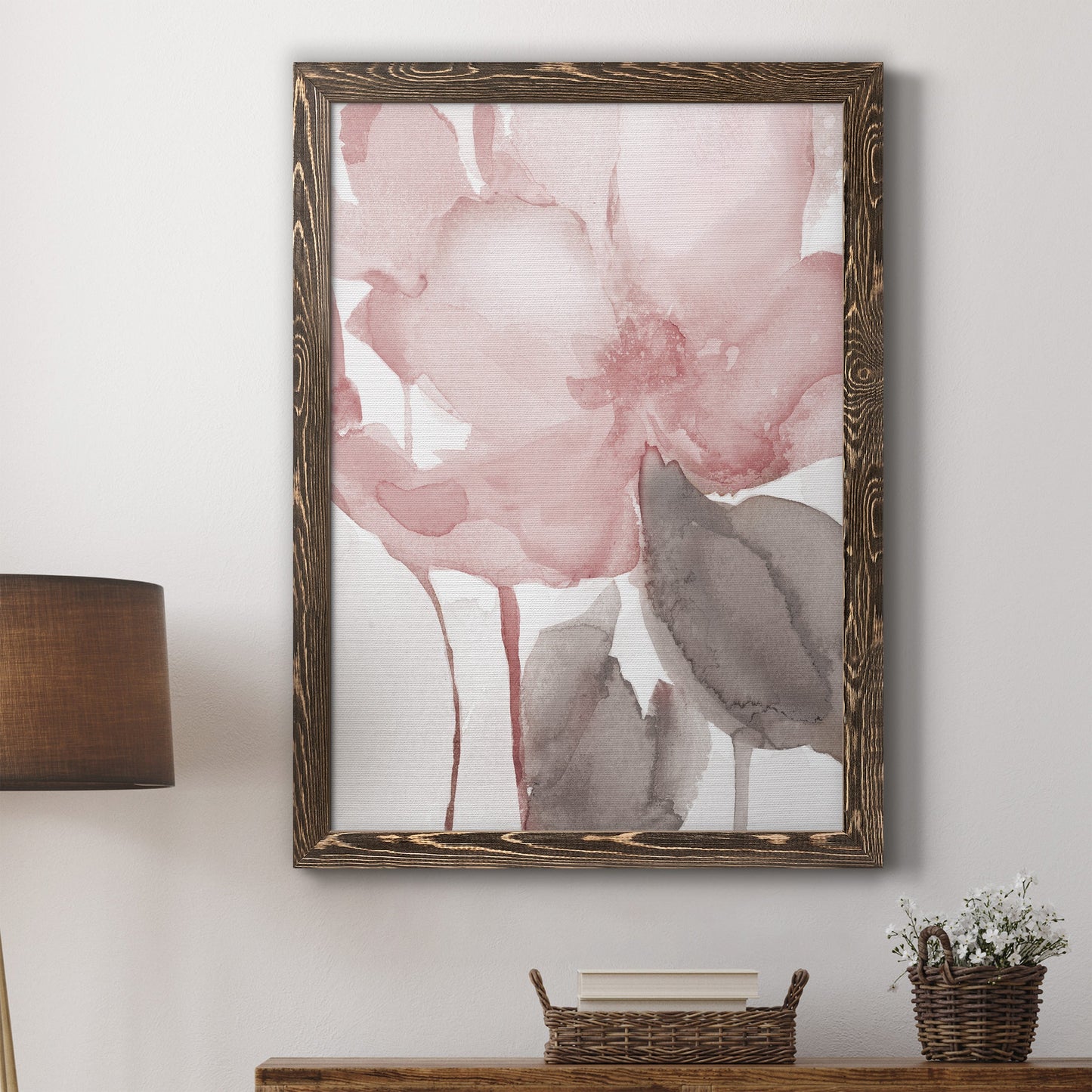 Blush Bloom II - Premium Canvas Framed in Barnwood - Ready to Hang