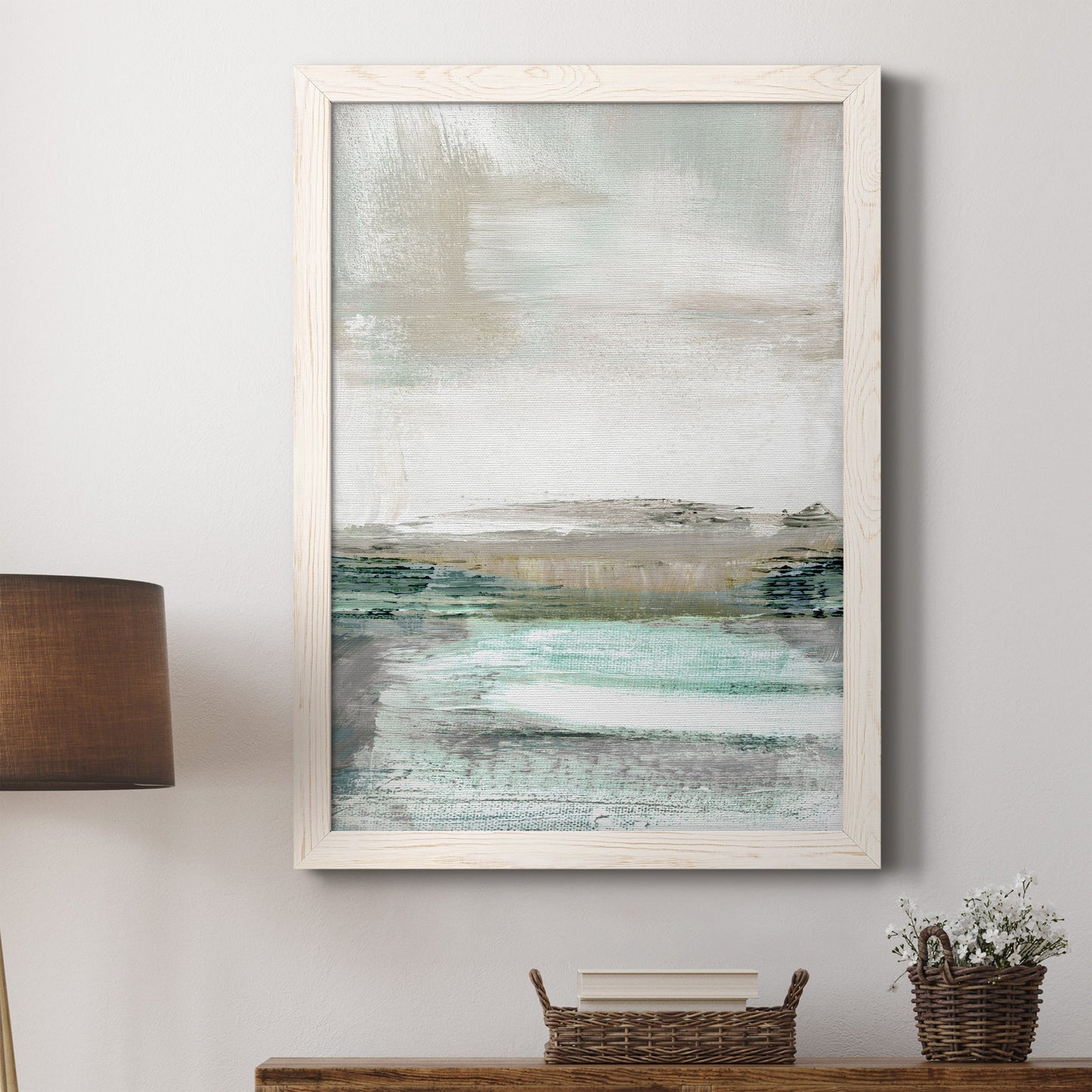 Summer Teal I - Premium Canvas Framed in Barnwood - Ready to Hang