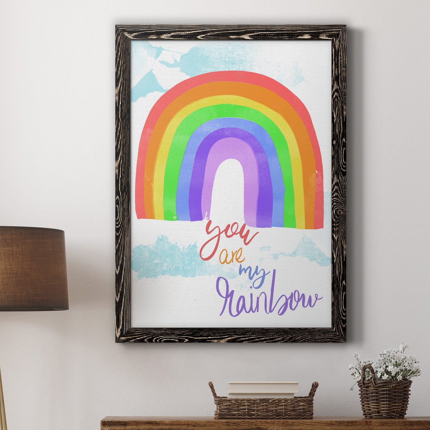 You Are My Rainbow - Premium Canvas Framed in Barnwood - Ready to Hang