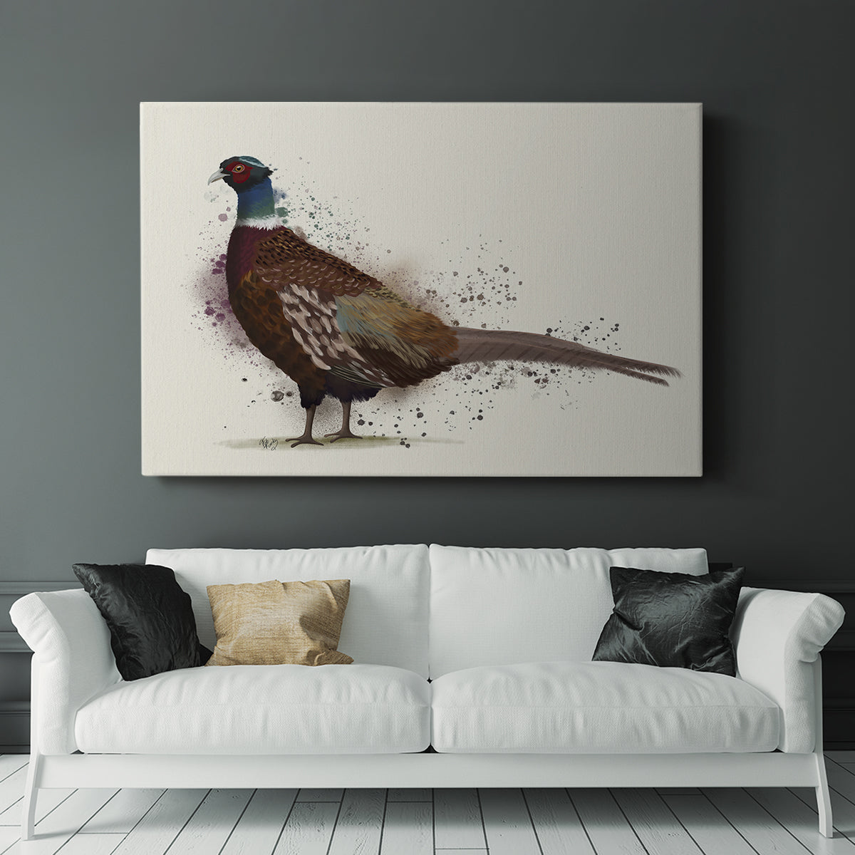 Pheasant Splash 1 - Canvas Art Print
