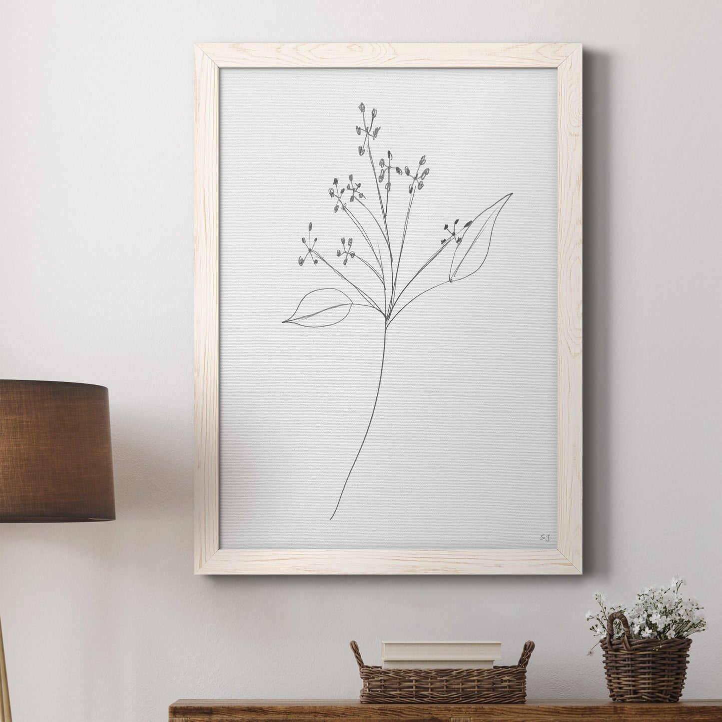 Botanical Gesture V - Premium Canvas Framed in Barnwood - Ready to Hang