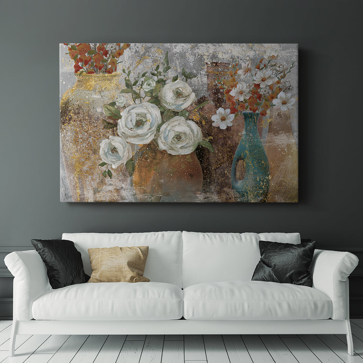 Vessels and Blooms Spice - Canvas Art Print