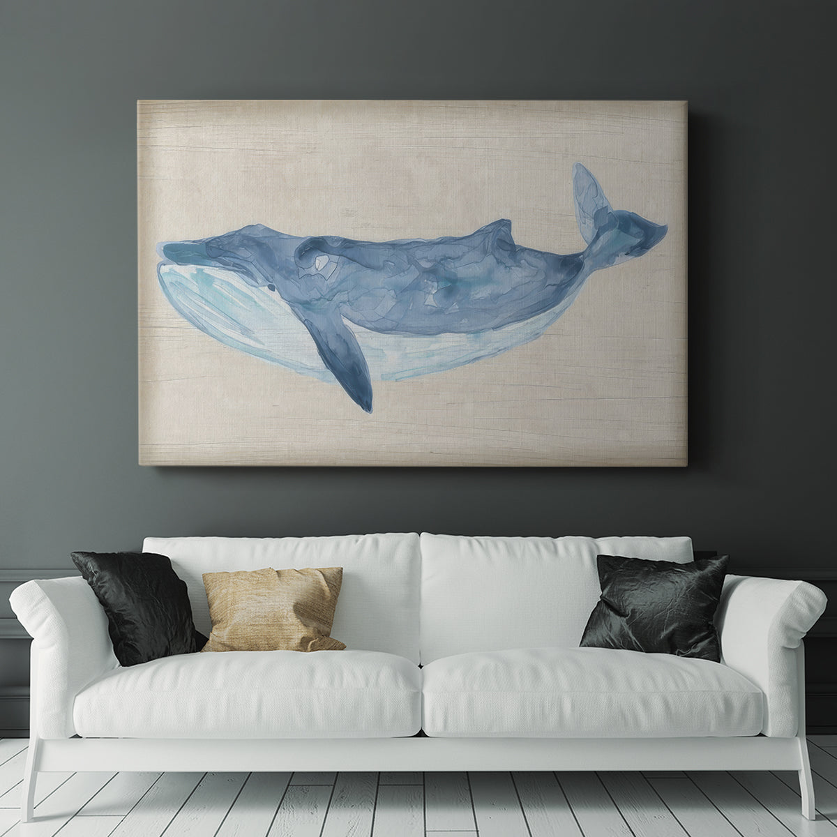 Rustic Whale II - Canvas Art Print
