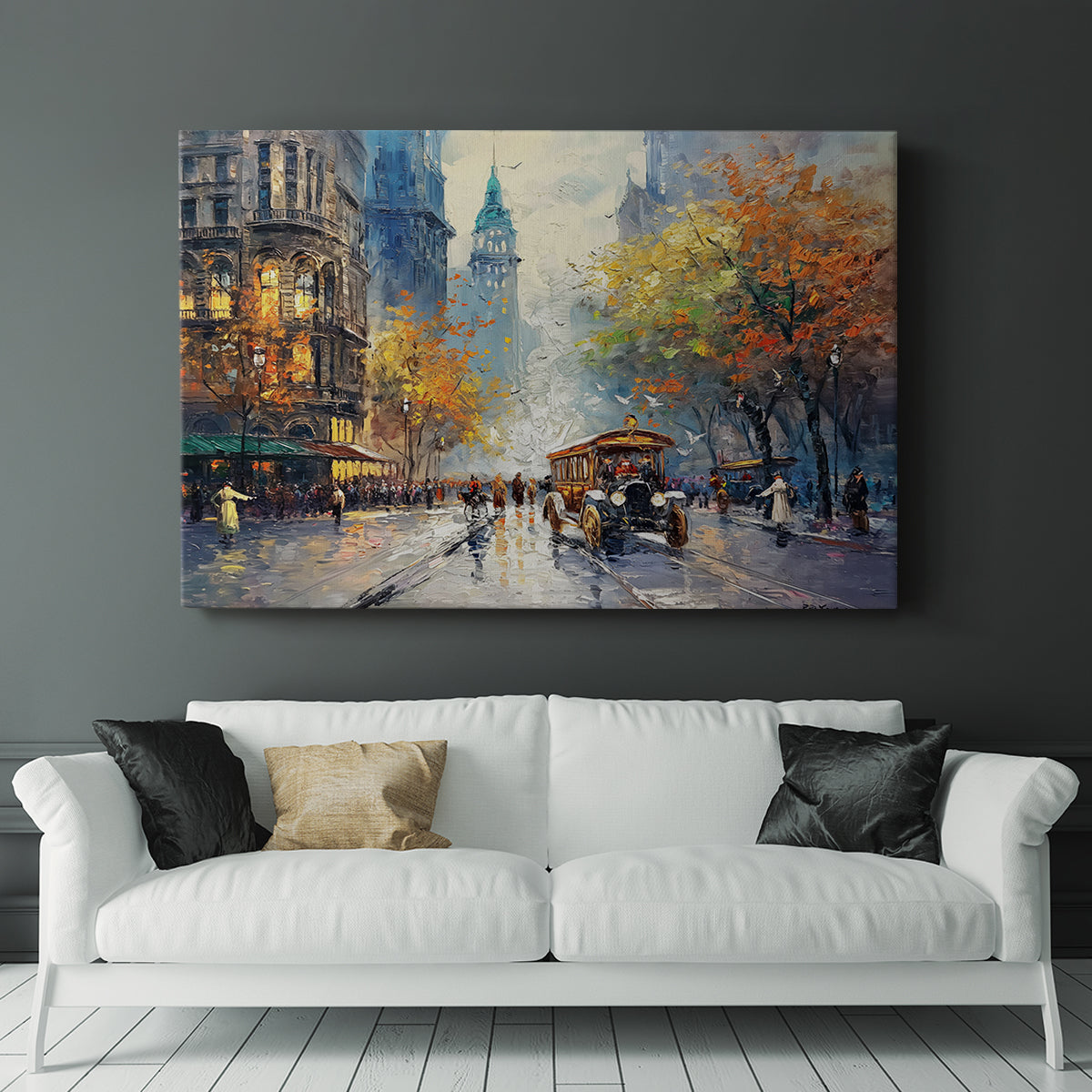 City Oil Painting XXIII - Canvas Art Print