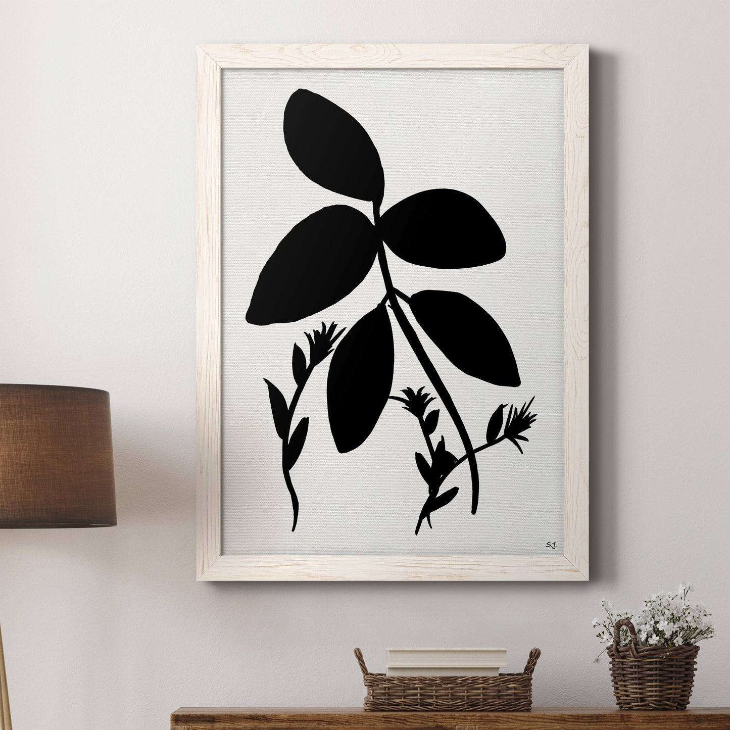 Silhouette Garden II - Premium Canvas Framed in Barnwood - Ready to Hang