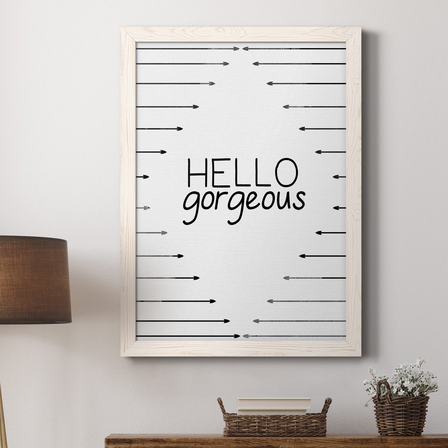 Hello Gorgeous - Premium Canvas Framed in Barnwood - Ready to Hang