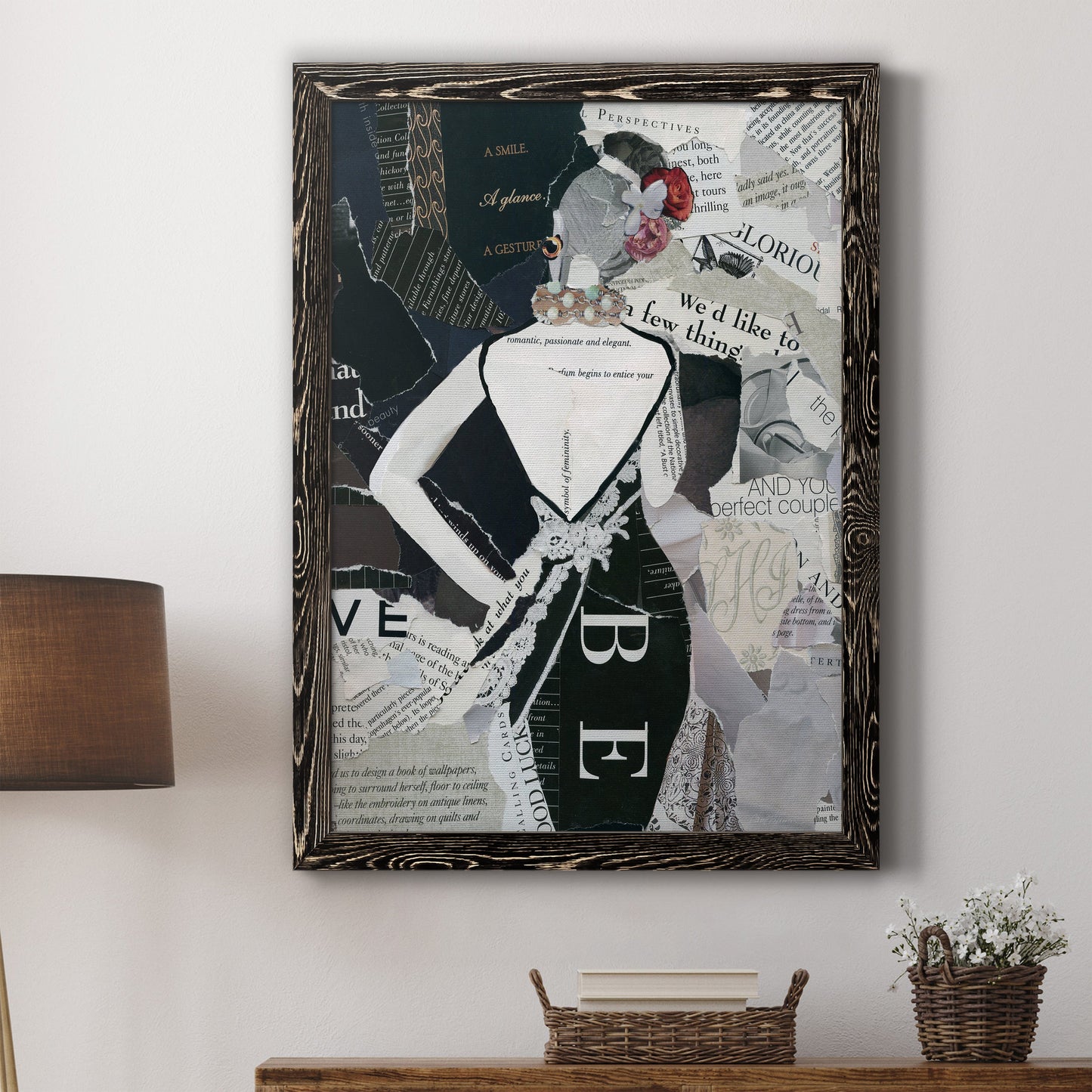 Fashion Mosaic II - Barnwood Framed Canvas Print
