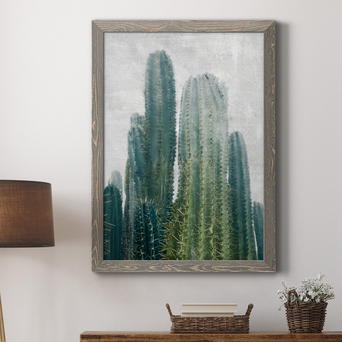 Aruba Cacti II - Barnwood Framed Canvas Print