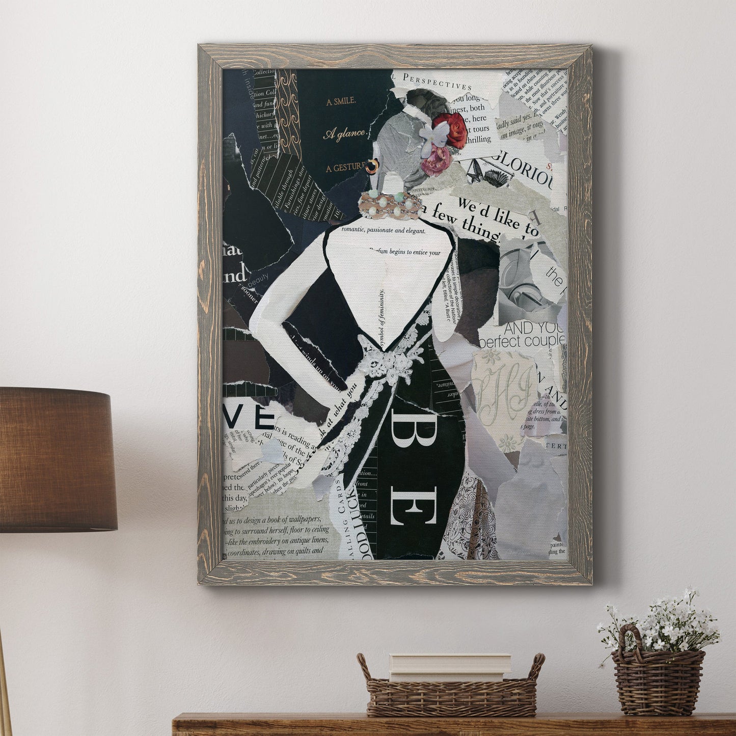 Fashion Mosaic II - Barnwood Framed Canvas Print