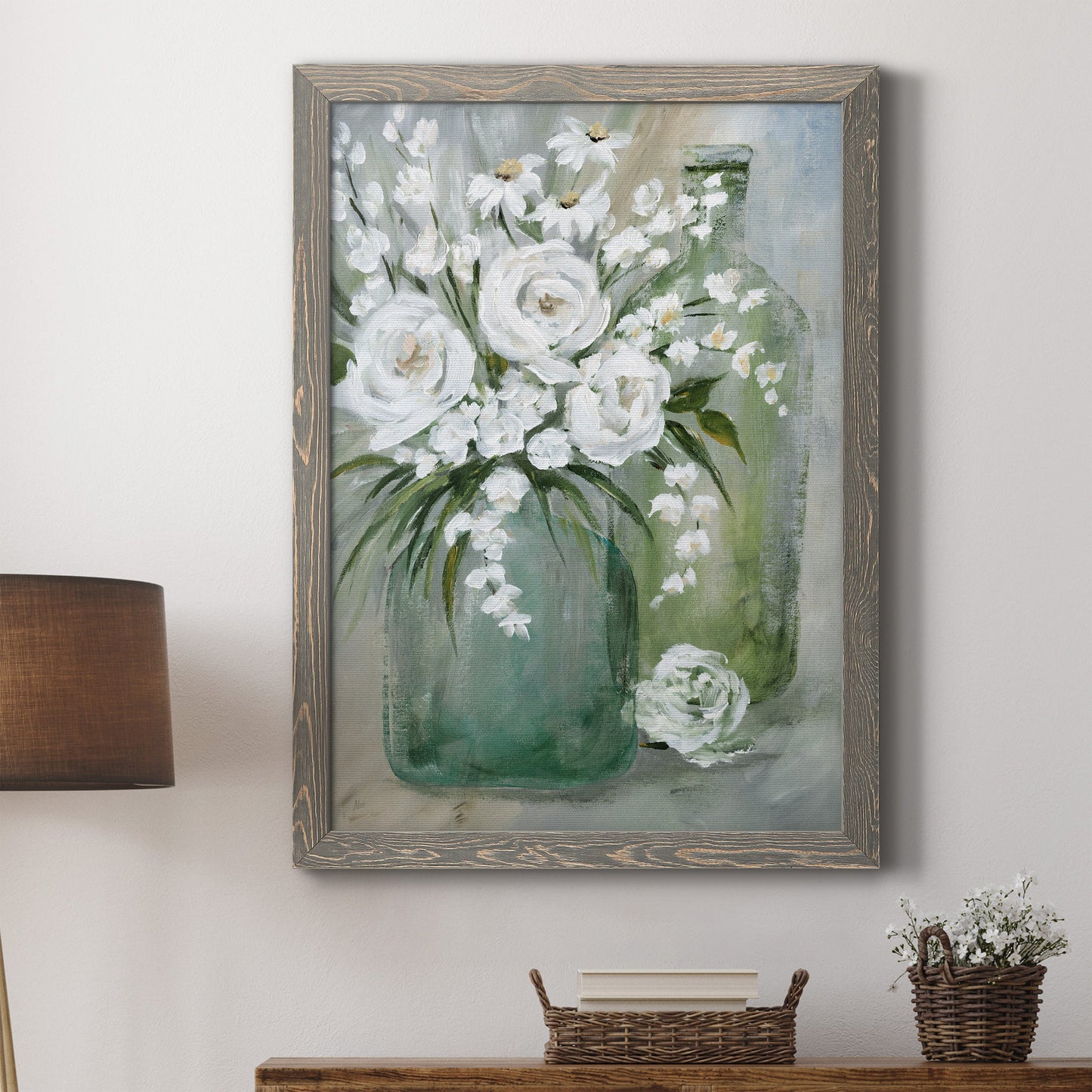 Rosey Afternoon - Premium Canvas Framed in Barnwood - Ready to Hang