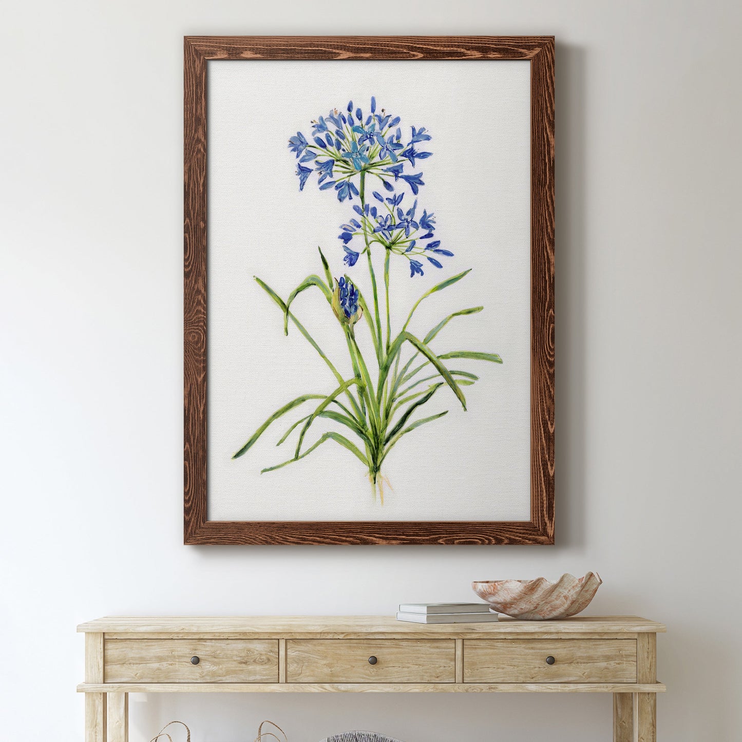 Blue Lively Botanical I - Premium Canvas Framed in Barnwood - Ready to Hang