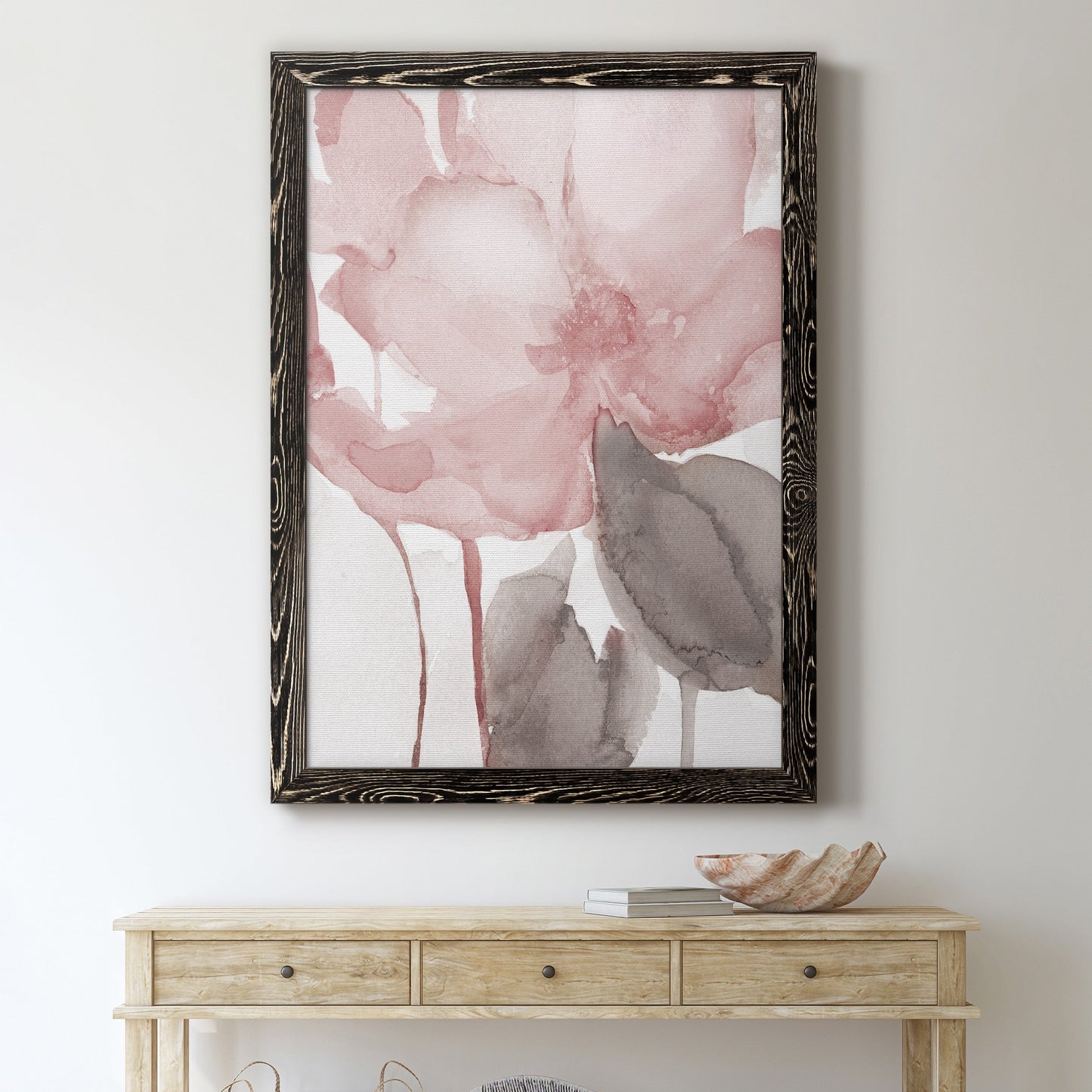 Blush Bloom II - Premium Canvas Framed in Barnwood - Ready to Hang