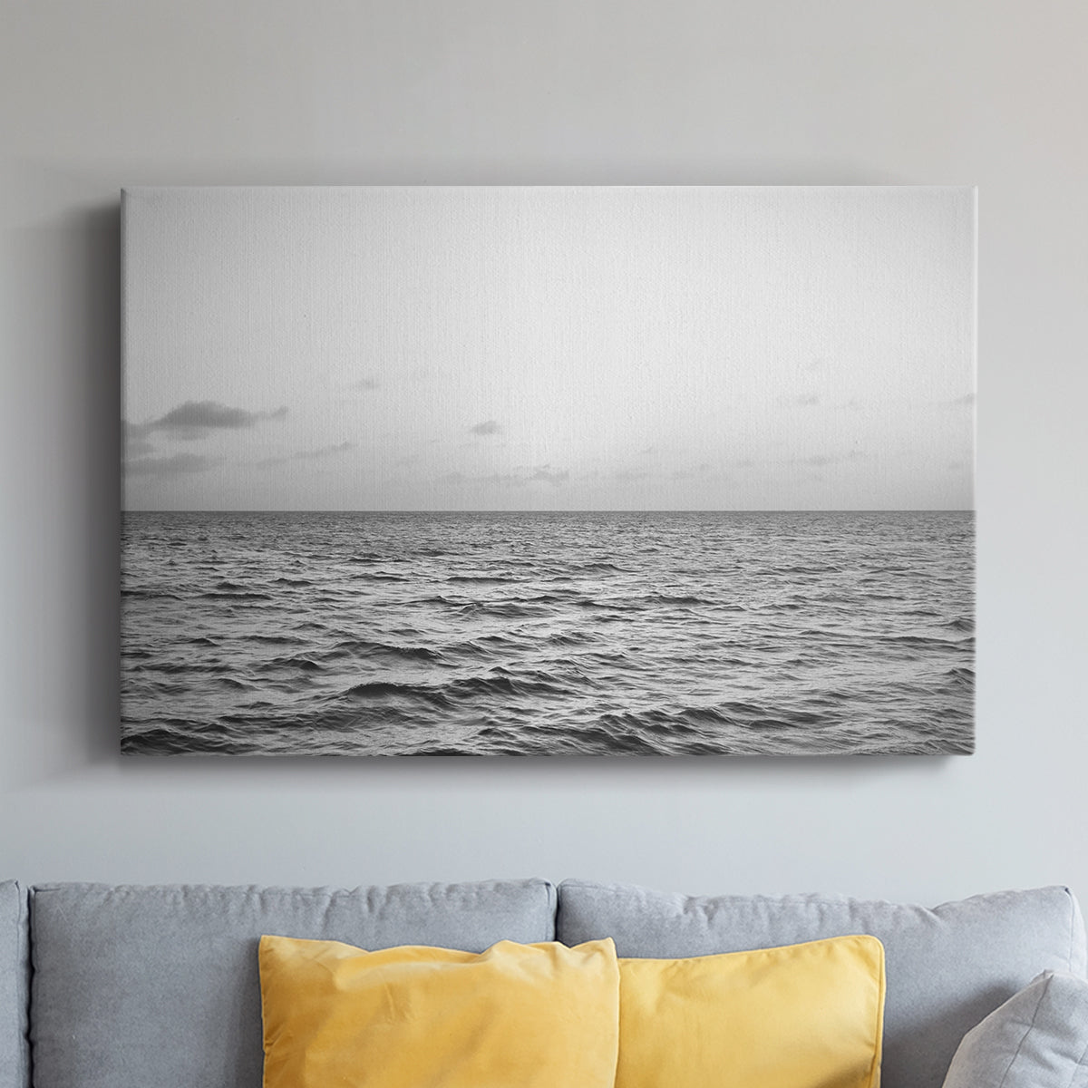 Rough Gray Sea Waves - Canvas Art Print