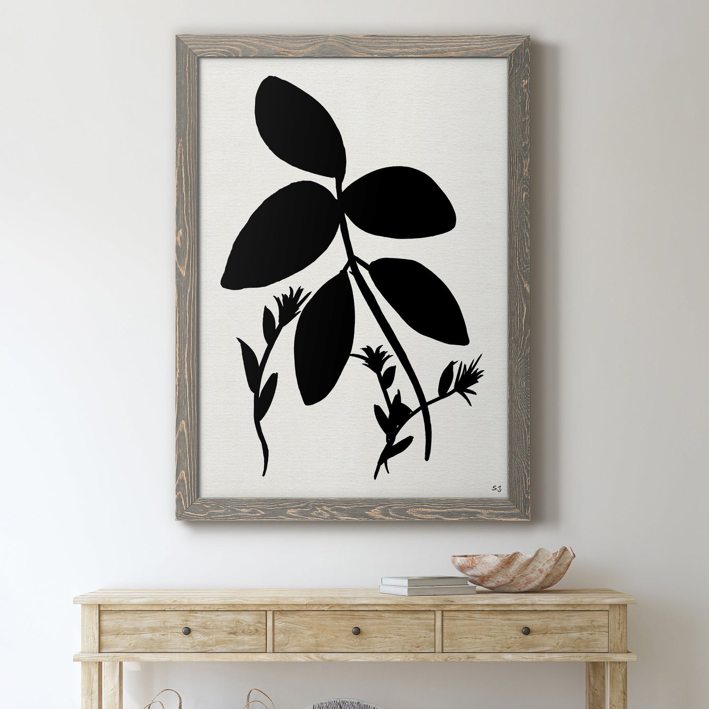 Silhouette Garden II - Premium Canvas Framed in Barnwood - Ready to Hang