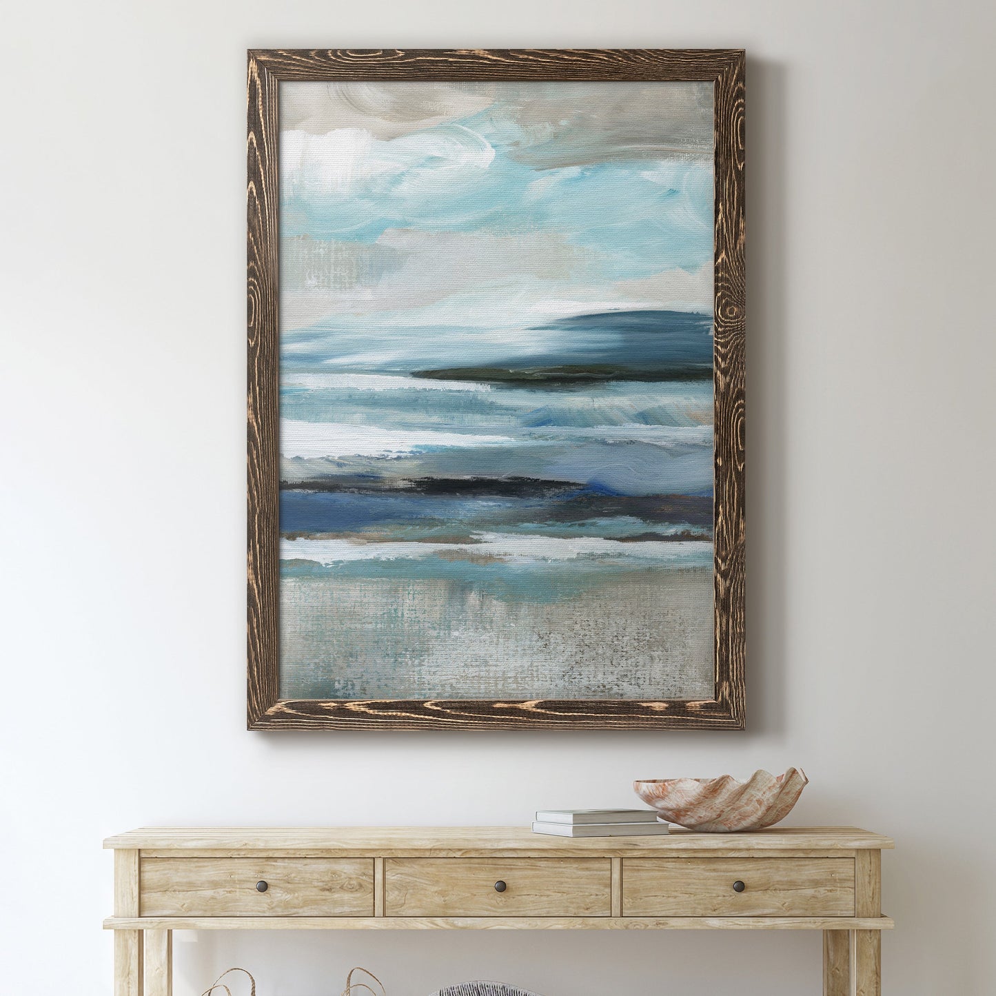 Distant Drama II - Barnwood Framed Canvas Print