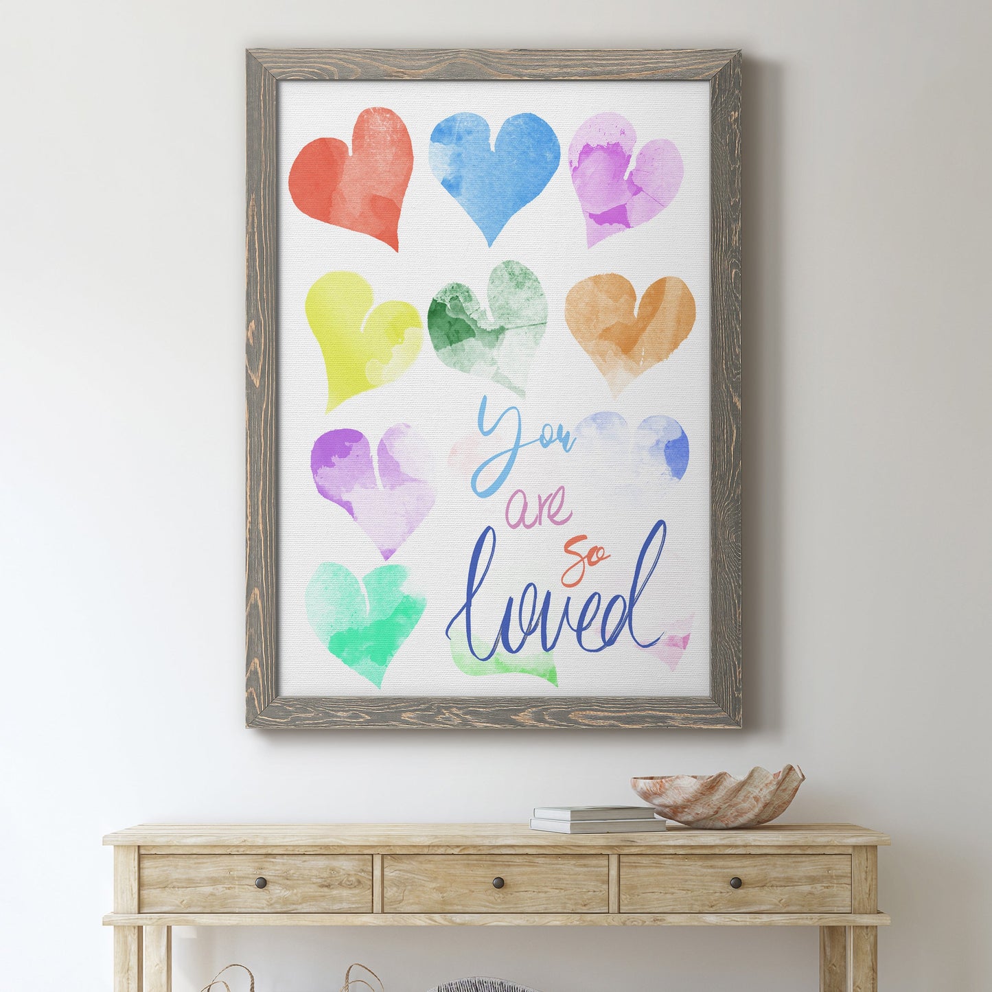 You Are So Loved - Barnwood Framed Canvas Print