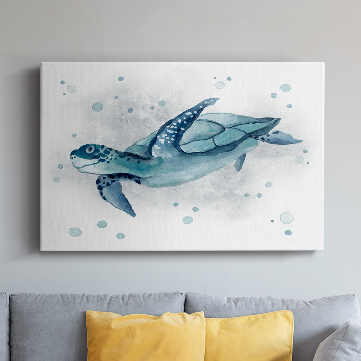 Blue Turtle II - Canvas Art Print