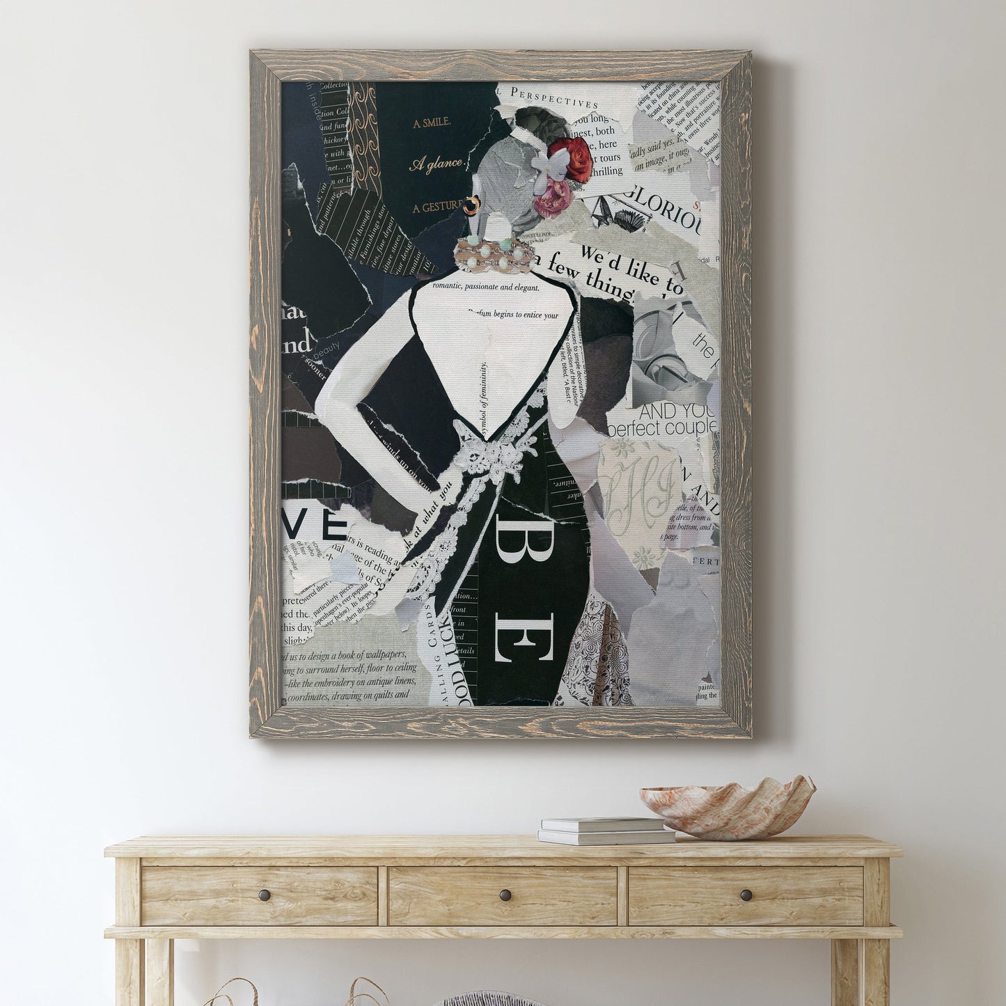 Fashion Mosaic II - Barnwood Framed Canvas Print
