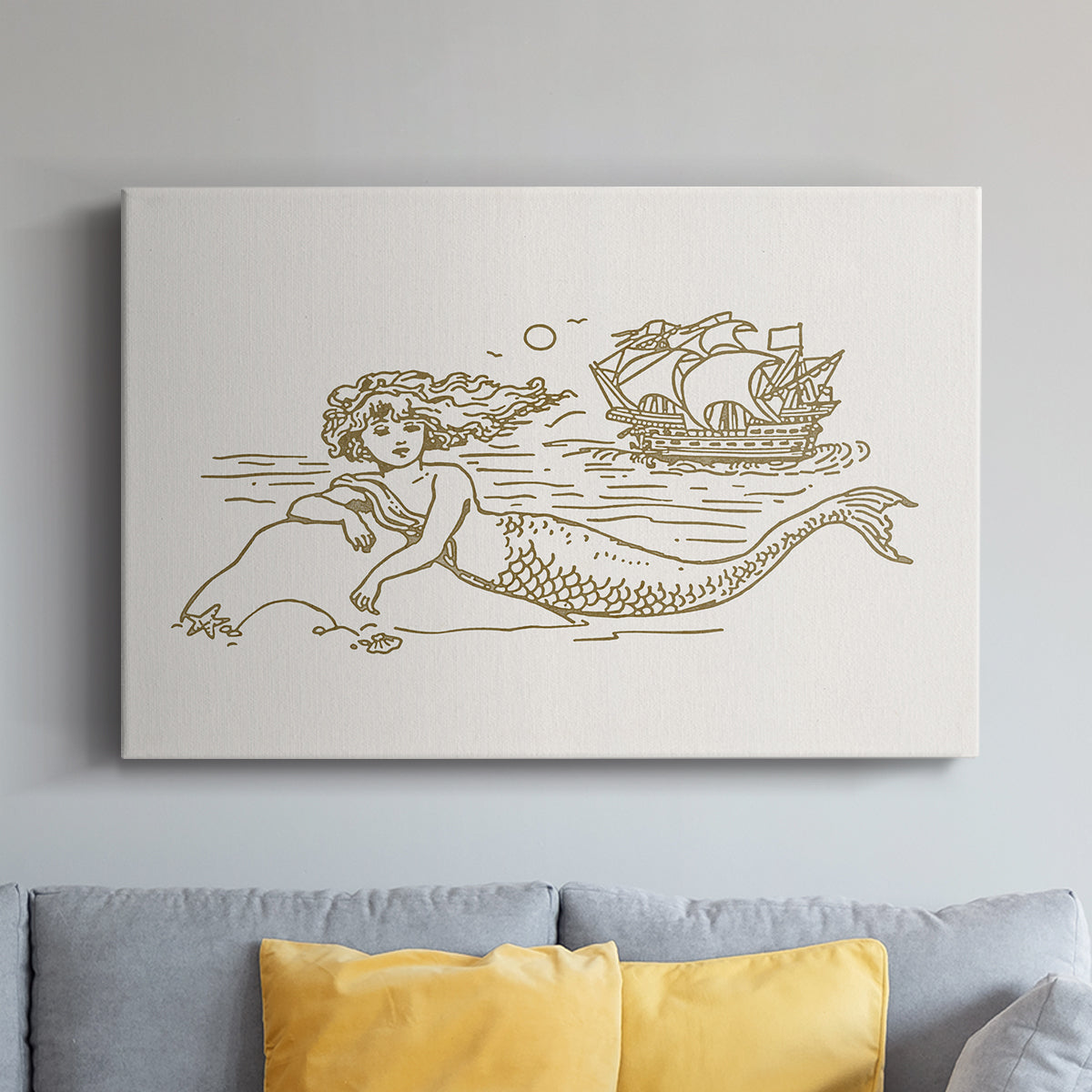 Sunning Mermaid II - Canvas Art Print