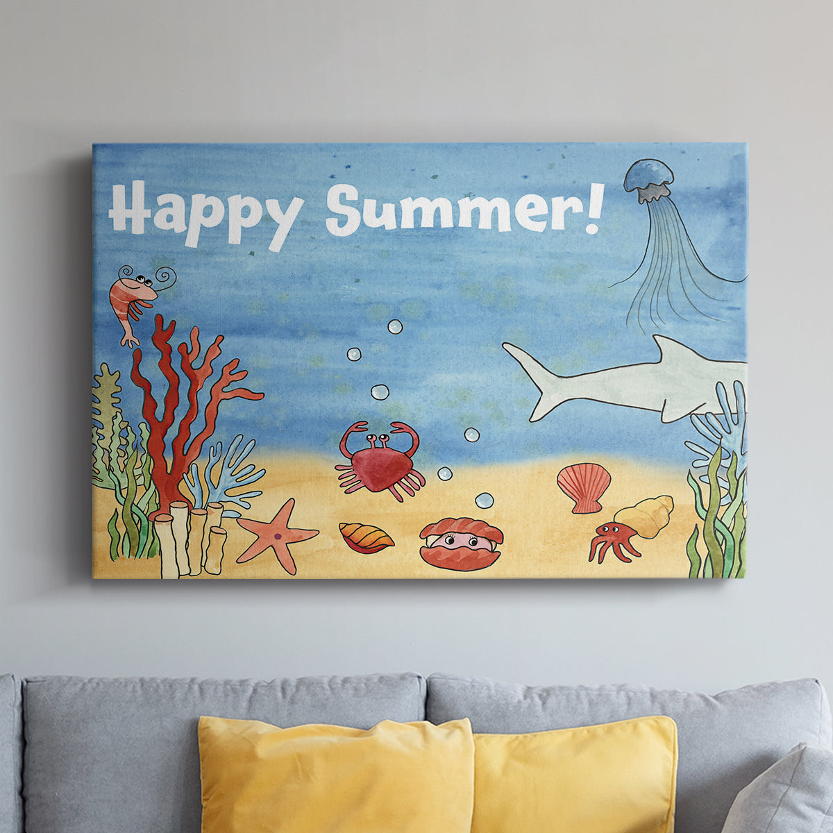 Cute Sea Creatures I - Canvas Art Print