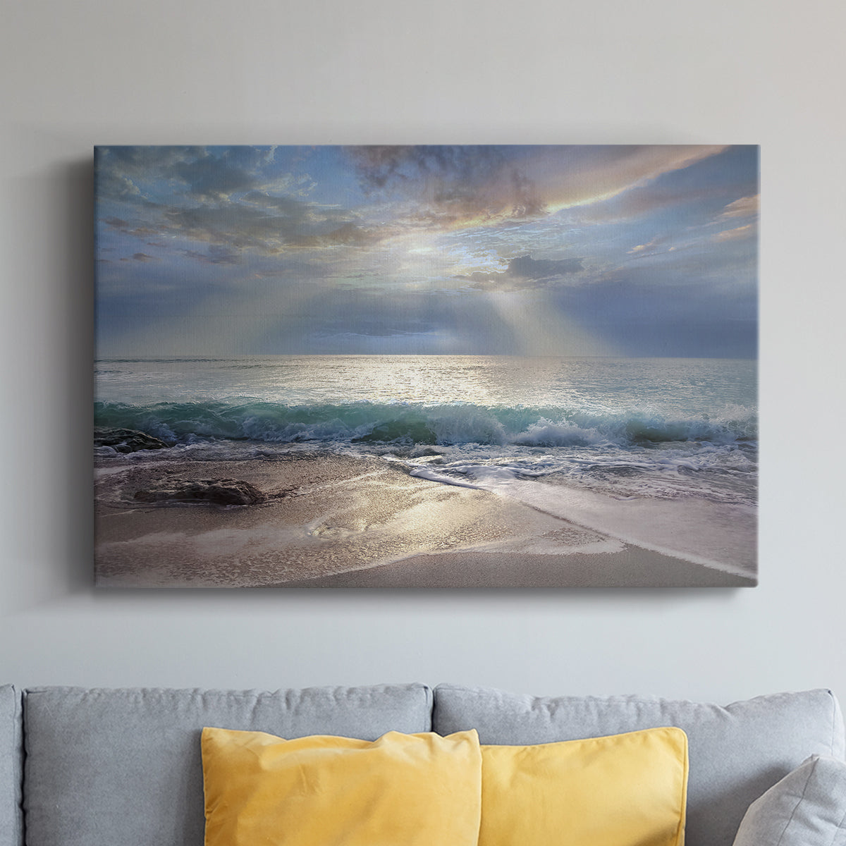 Aqua Blue Morning - Canvas Art Print
