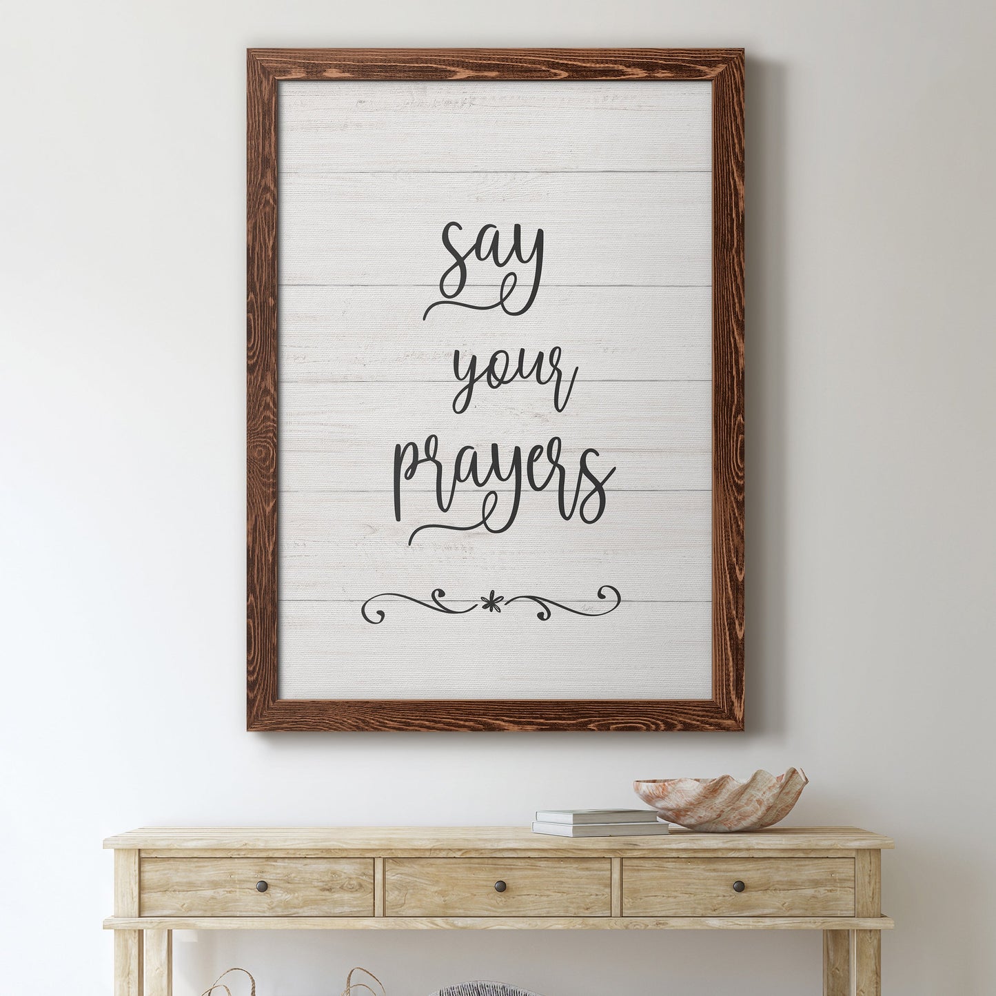 Say Your Prayers - Premium Canvas Framed in Barnwood - Ready to Hang