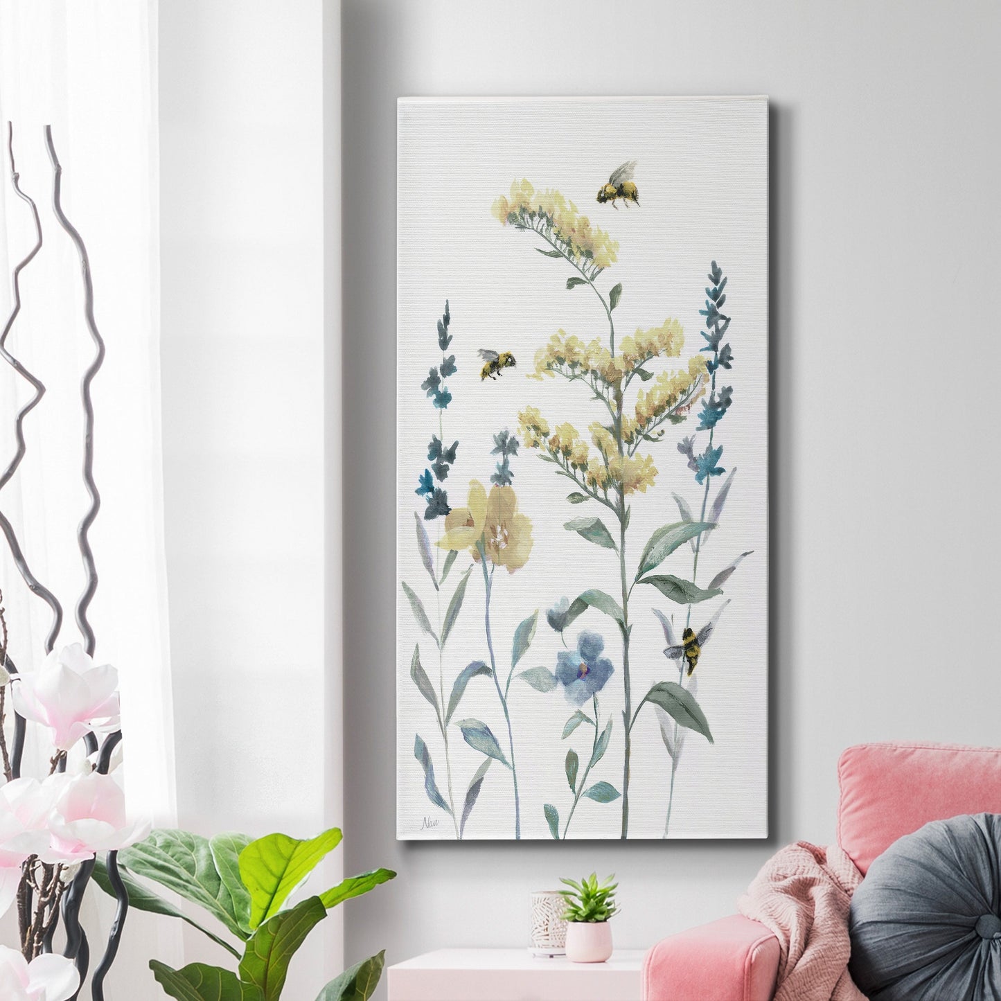 Bumble Bee Garden II - Canvas Art Print