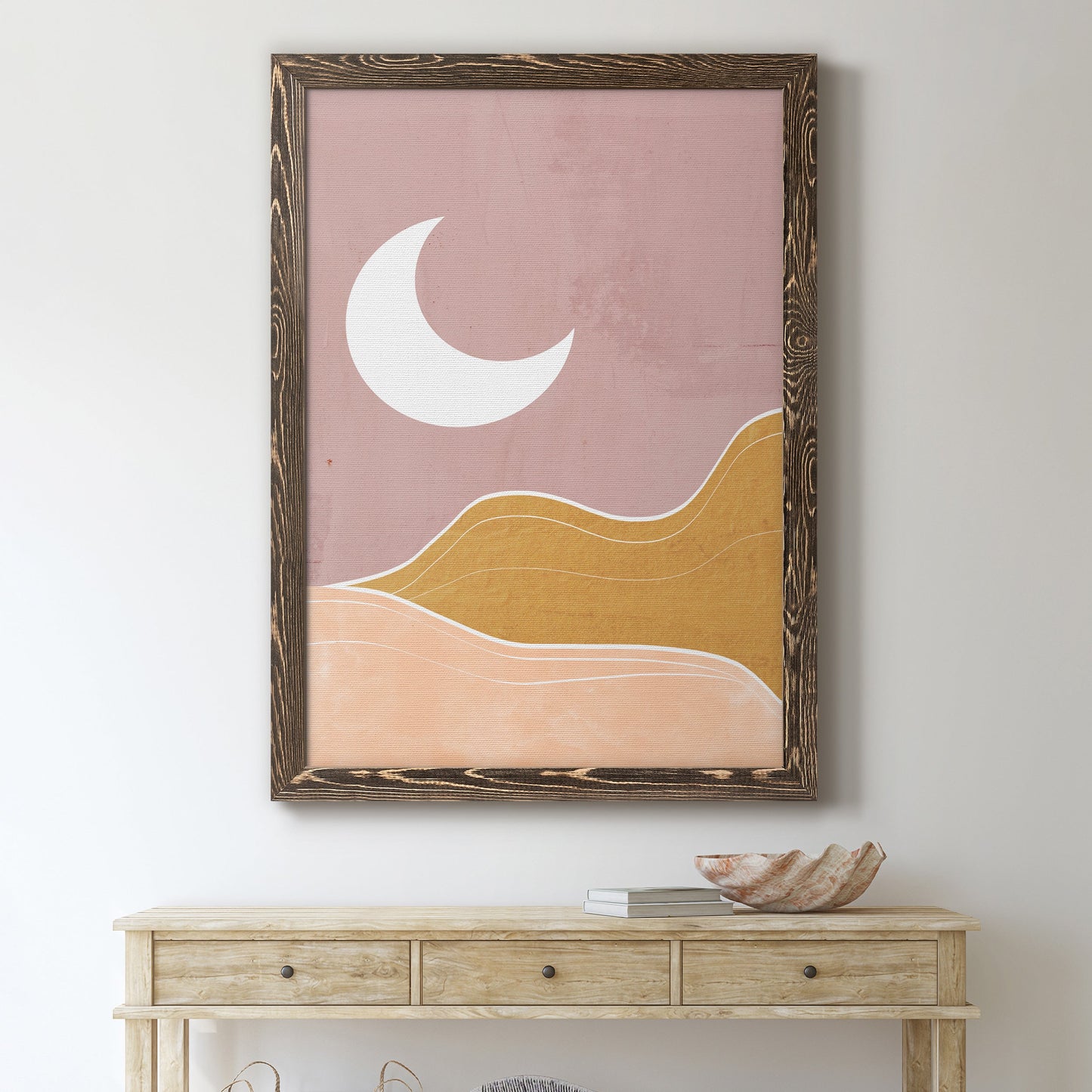 Sedona Moon - Barnwood Framed Canvas Print